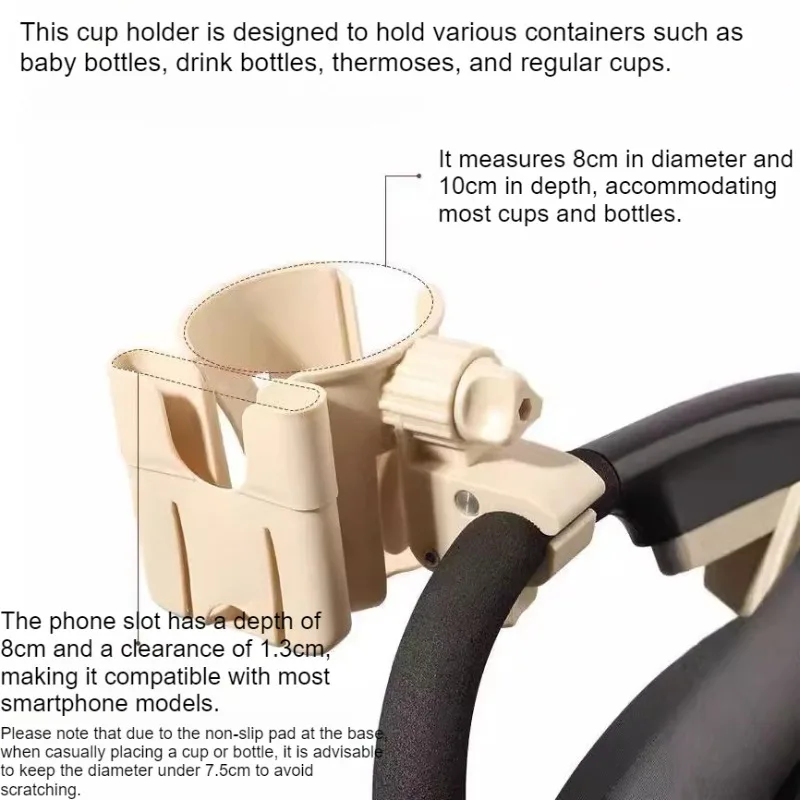 Portavasos universal para cochecito soporte móvil organizador 2 en 1 - imagen 3