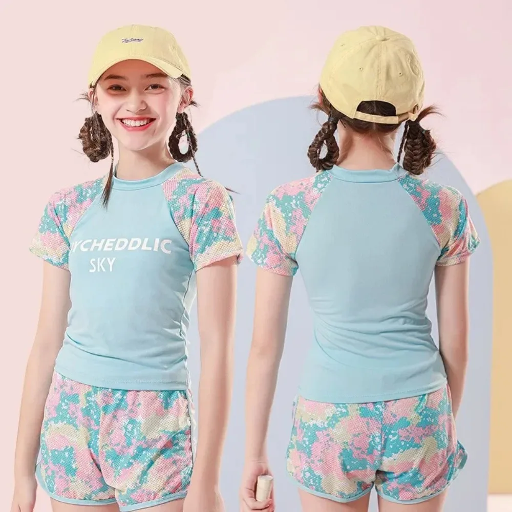 Conjunto bañador infantil rosa y azul deportivo para playa - imagen 5