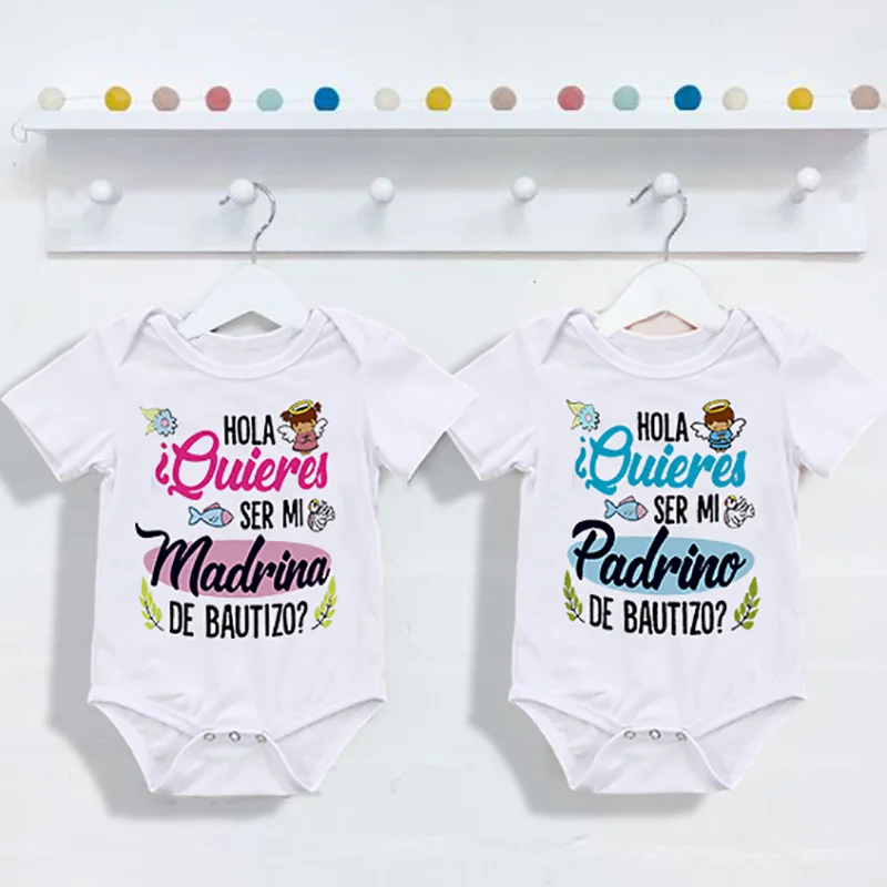 Body de bautismo bebé Be You con estampado de madrina y padrino