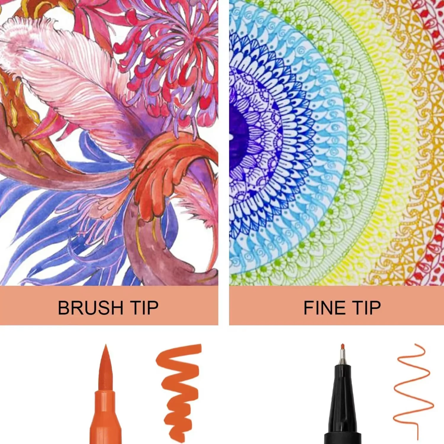 Demonstración de colores y puntas
