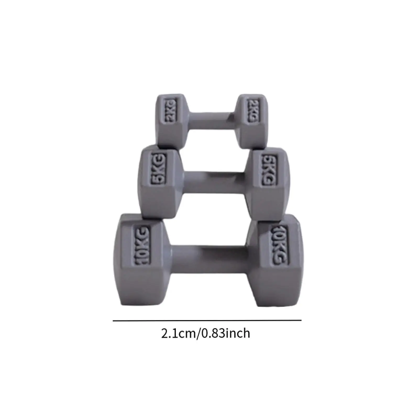 3x Miniature Dumbbells Sports Equipment DIY Cute Alloy Ornament Miniature Kettle Bell for Boys Kids Girls Age 3~8 Children