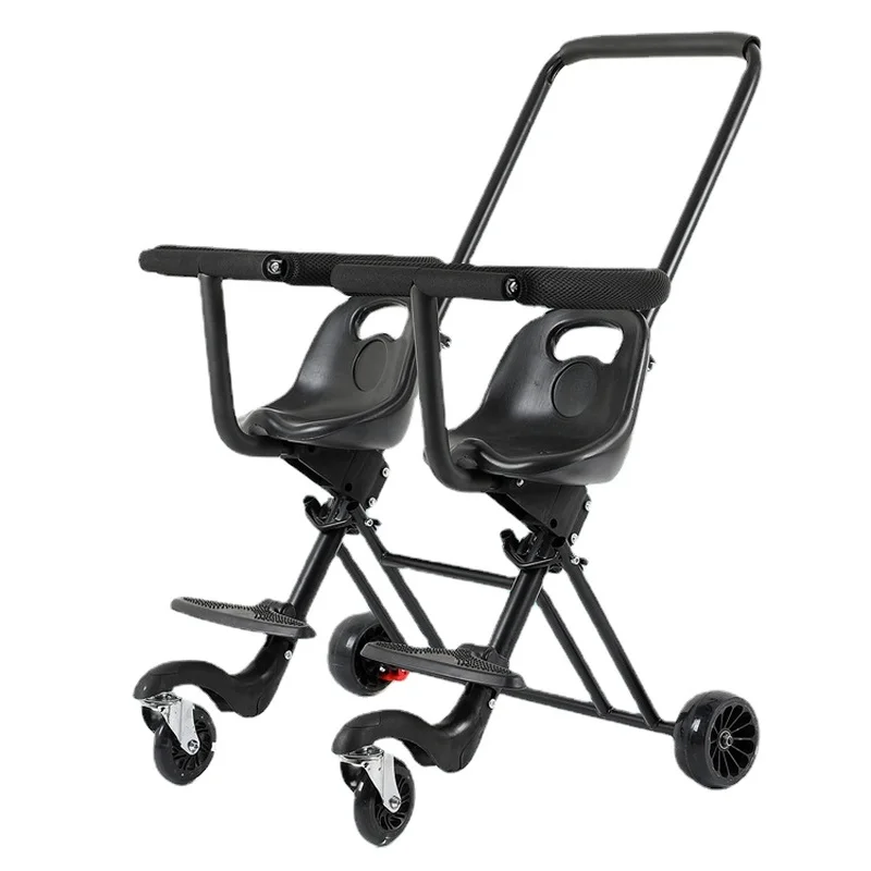 Cochecito doble infantil plegable para niños - imagen 2