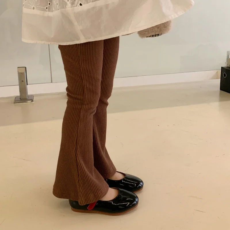 Pantalones acampanados elásticos de primavera-otoño para niñas - imagen 2