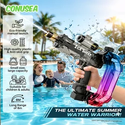 Pistola de agua eléctrica con luz para piscina y juegos al aire libre