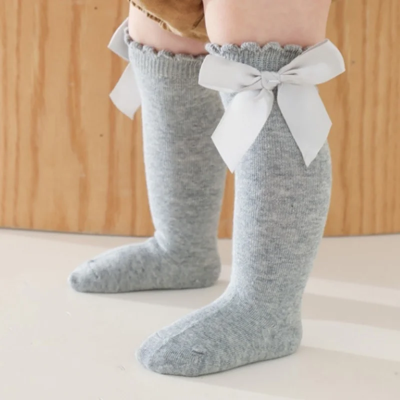 Calcetines altos hasta la rodilla princesa con lazo suave para niña - imagen 4