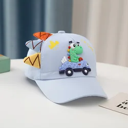 Gorra de béisbol de algodón para bebé con dinosaurio y sol