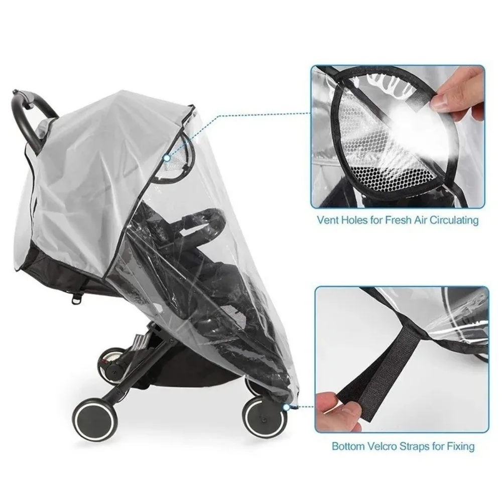 Funda de lluvia transparente para cochecito impermeable y transpirable - imagen 3