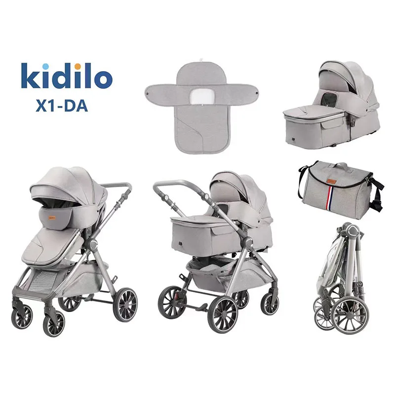 Cochecito Kidilo plegable ligero con respaldo reclinable