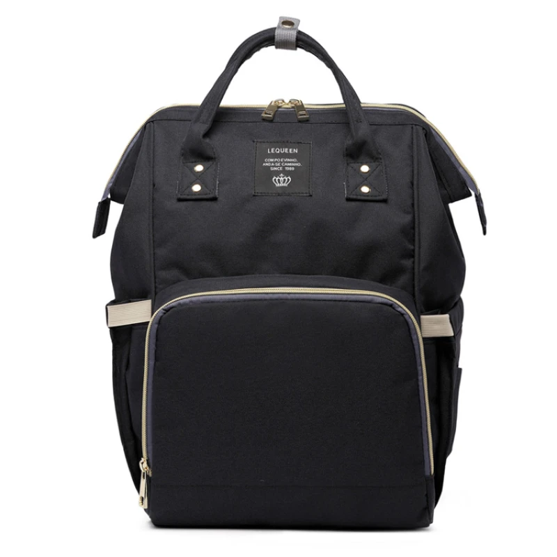 Lequeen Bolsa de pañales grande con asa para viaje de bebé mamá - imagen 2