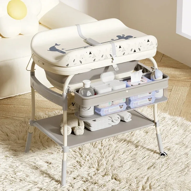 Cambiador 2 en 1 plegable y portátil con bañera antivuelco para bebés - imagen 2