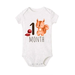 Pijama pelele de bebé con estampado animal para fotos de meses
