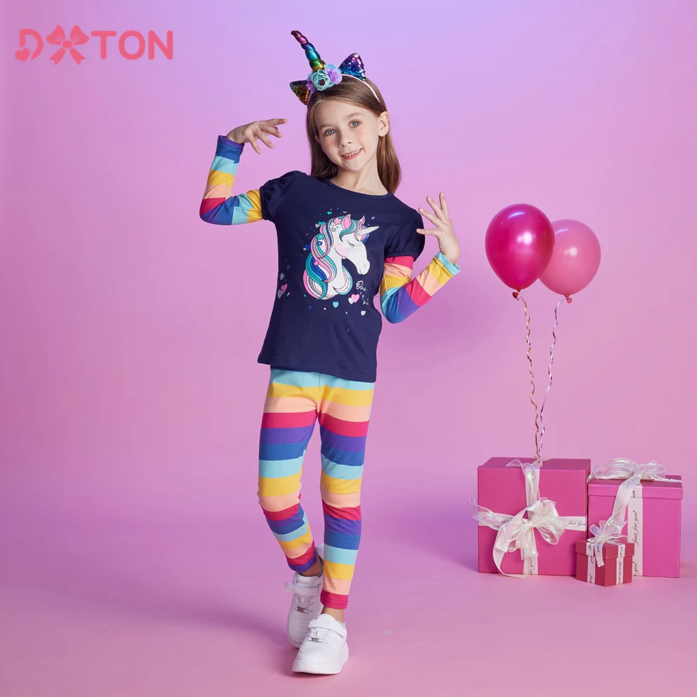 DXTON conjunto infantil de algodón rayado manga larga para casa - imagen 4
