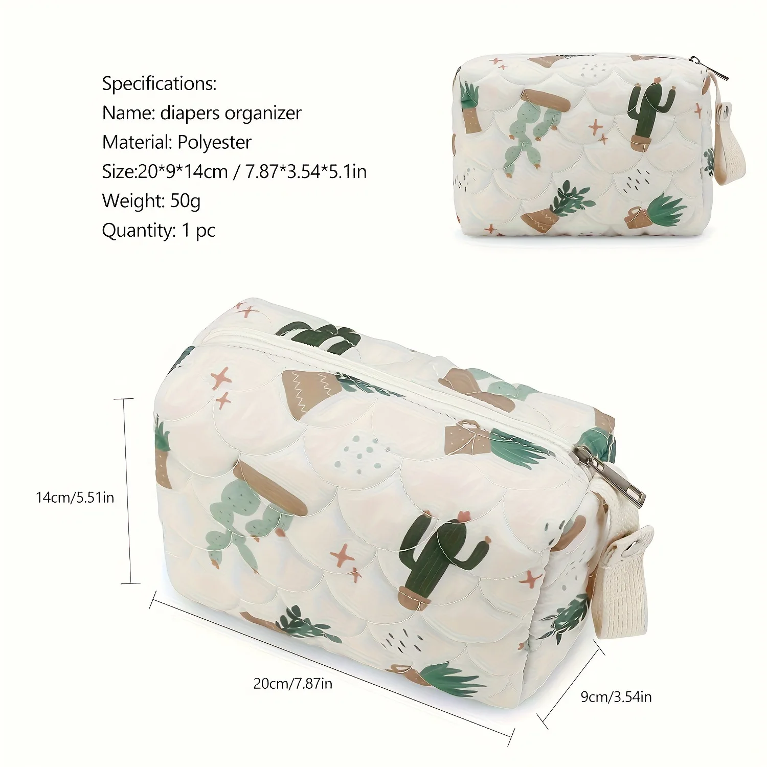 Bolsa de pañales arcoíris con compartimentos visibles