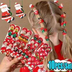Tocado de Navidad infantil con lazo rojo y banda elástica