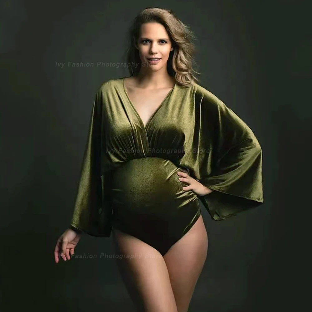 Ropa maternidad boho terciopelo sesión fotos - imagen 5