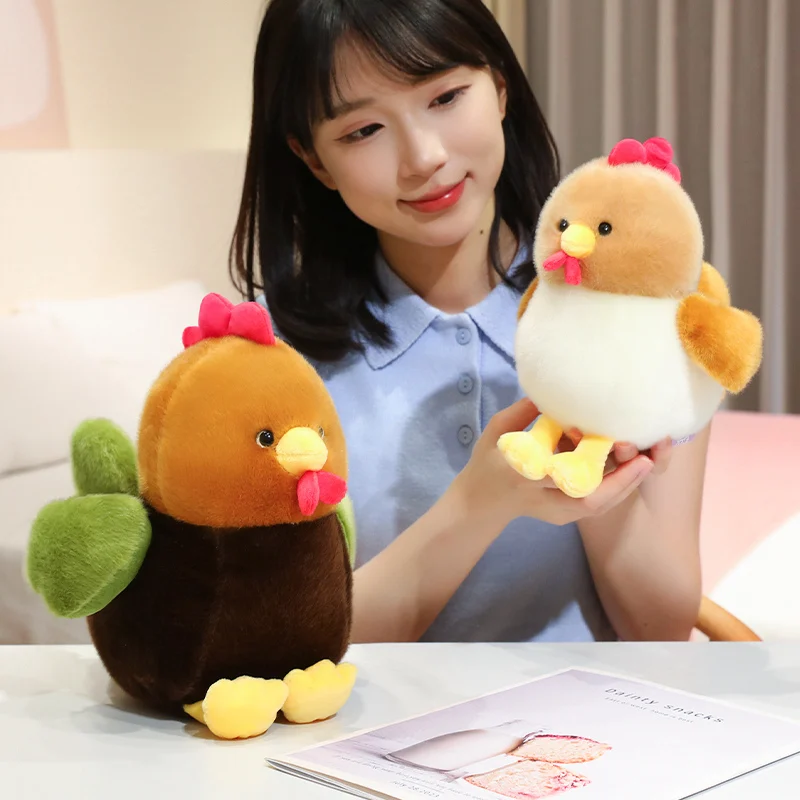 Peluche de gallina para niños estilo granja, suave y divertido - imagen 3