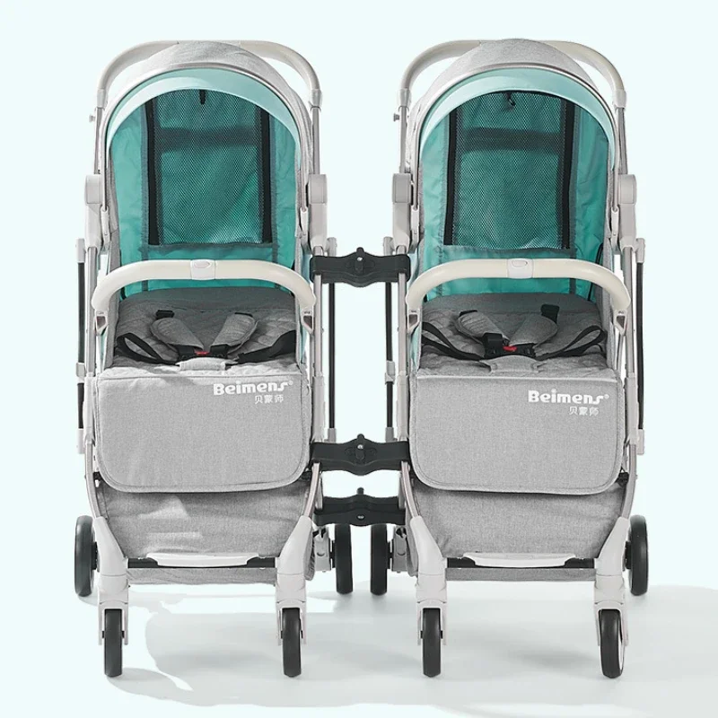 Cochecito de gemelos reclinable y plegable – Fácil de transportar - imagen 2