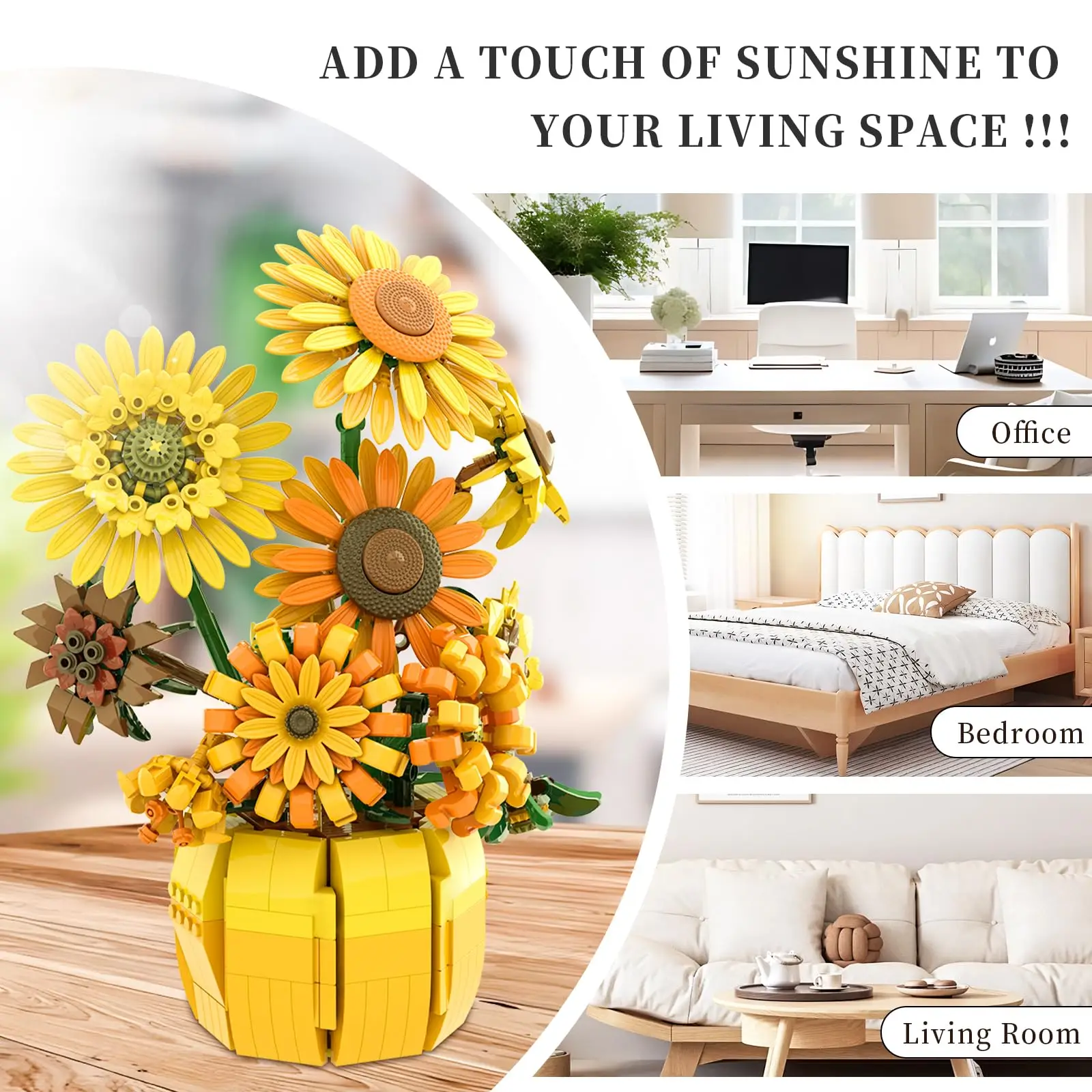 Bloques de construcción de girasoles para manualidades educativas - imagen 4