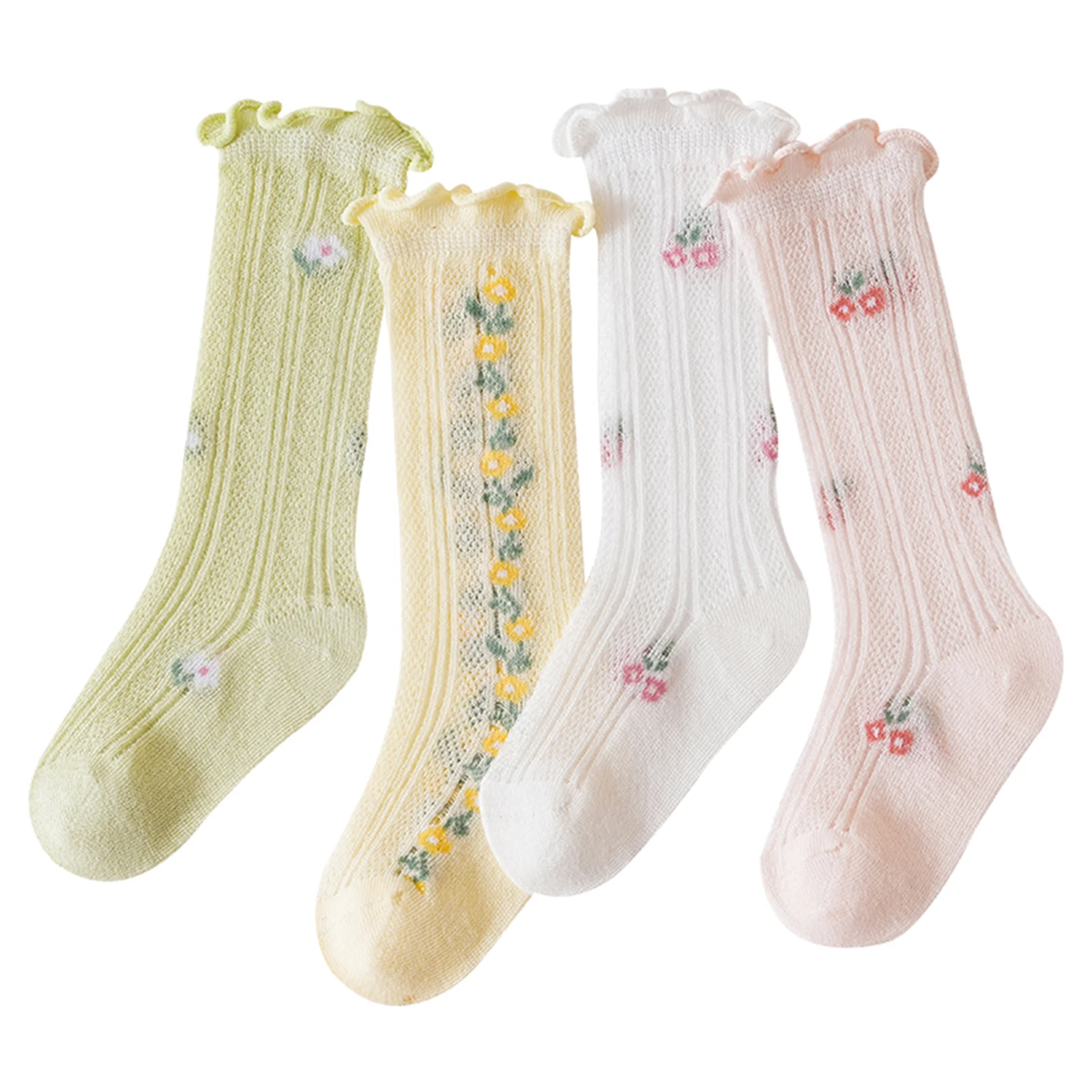 Calcetines florales algodón niña – Transpirables y cómodos - imagen 2