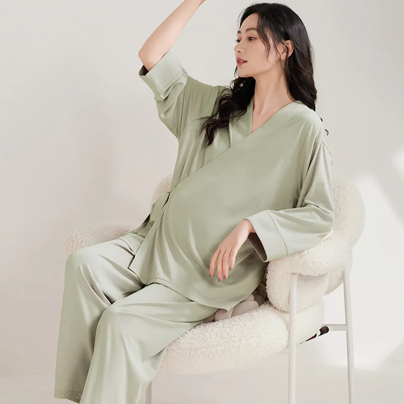Pijama de lactancia y maternidad de algodón para mujer - imagen 3