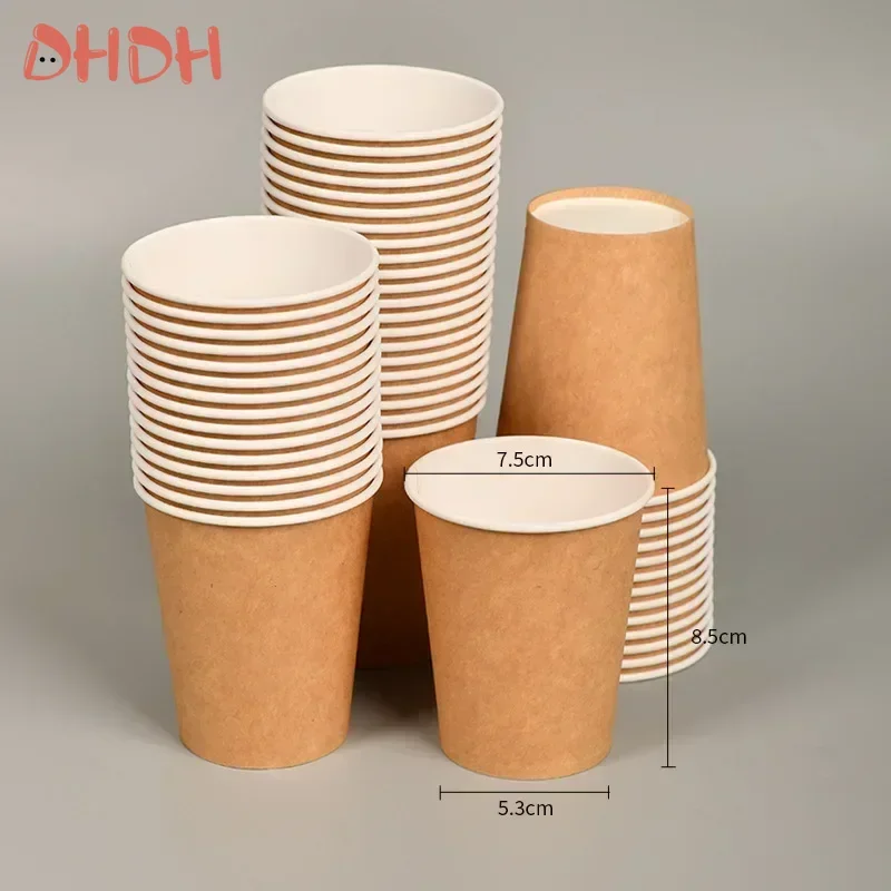 Vasos de papel desechables blancos para café, té y leche - imagen 2