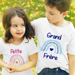 Camisetas a juego hermano y hermana arcoíris manga corta