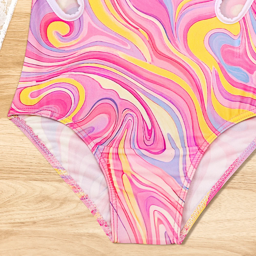 Traje de baño recortado veraniego para niña estilo surf - imagen 2