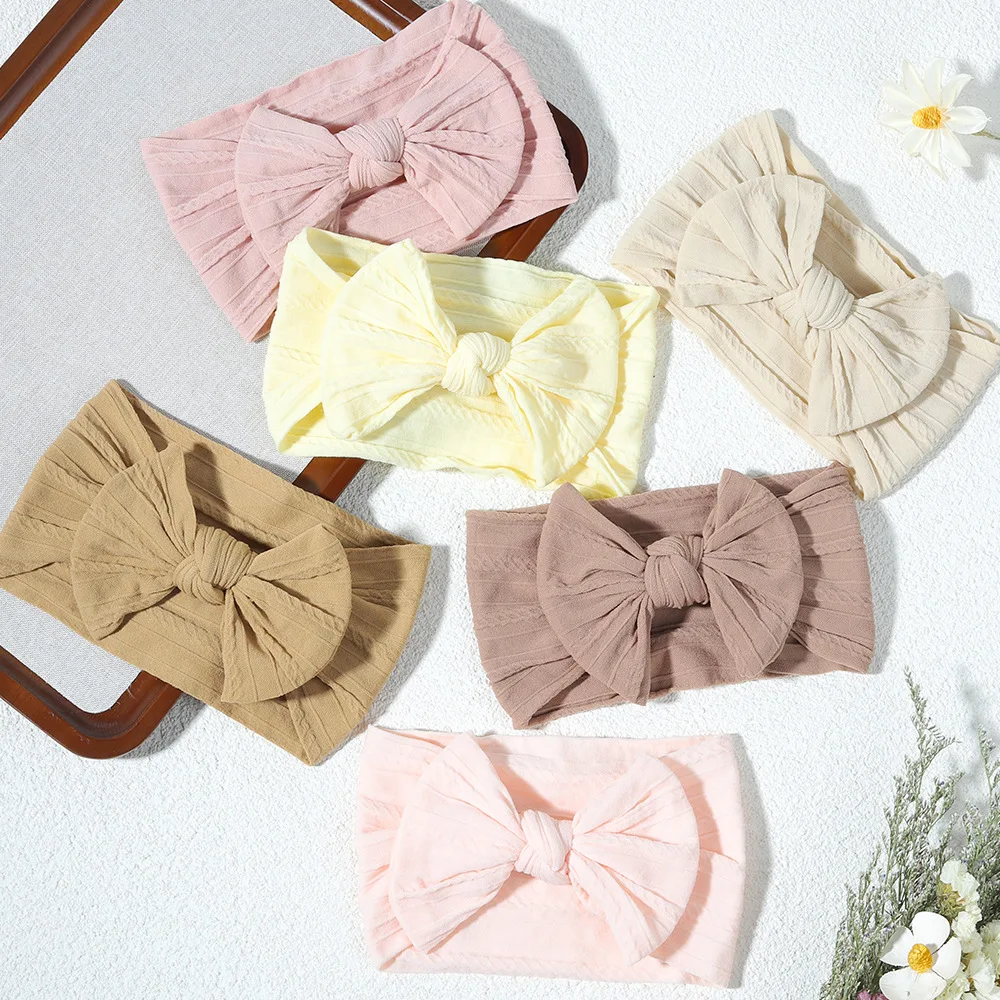 Diadema con lazo de bebé – Tocado elástico suave para niña - imagen 4
