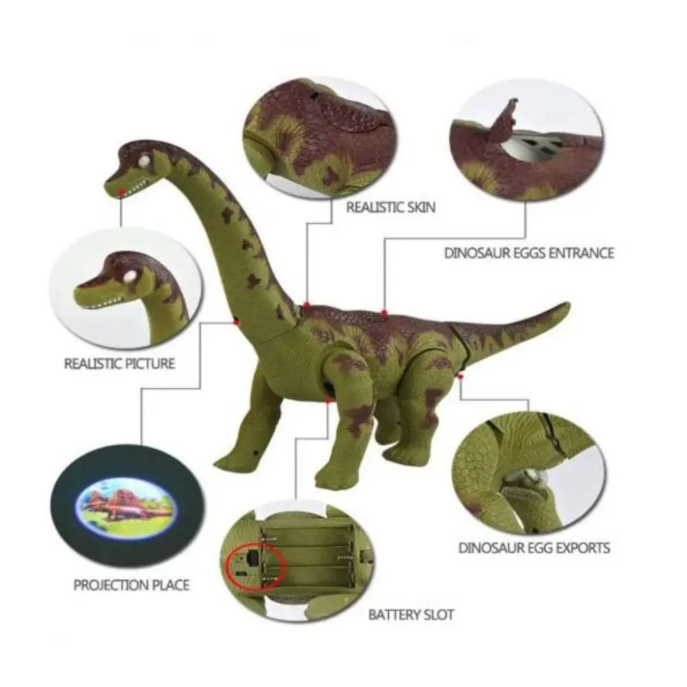 Dinosaurio eléctrico de cuello largo que pone huevos para jugar