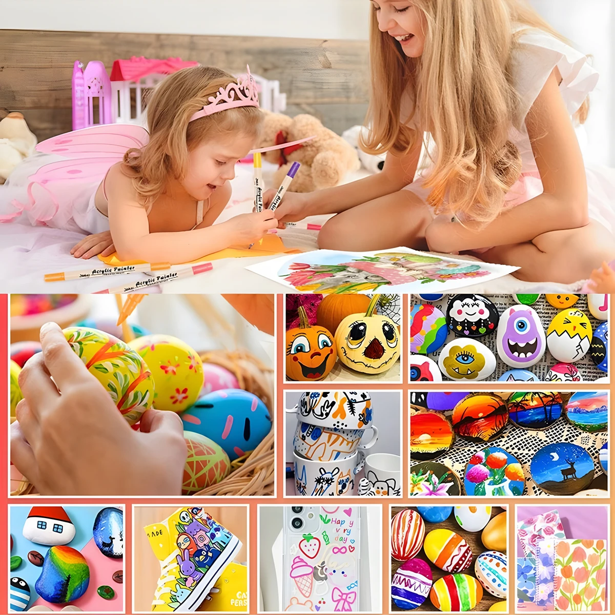 Pintura acrílica infantil Set de rotuladores y pinceles para niños - imagen 5