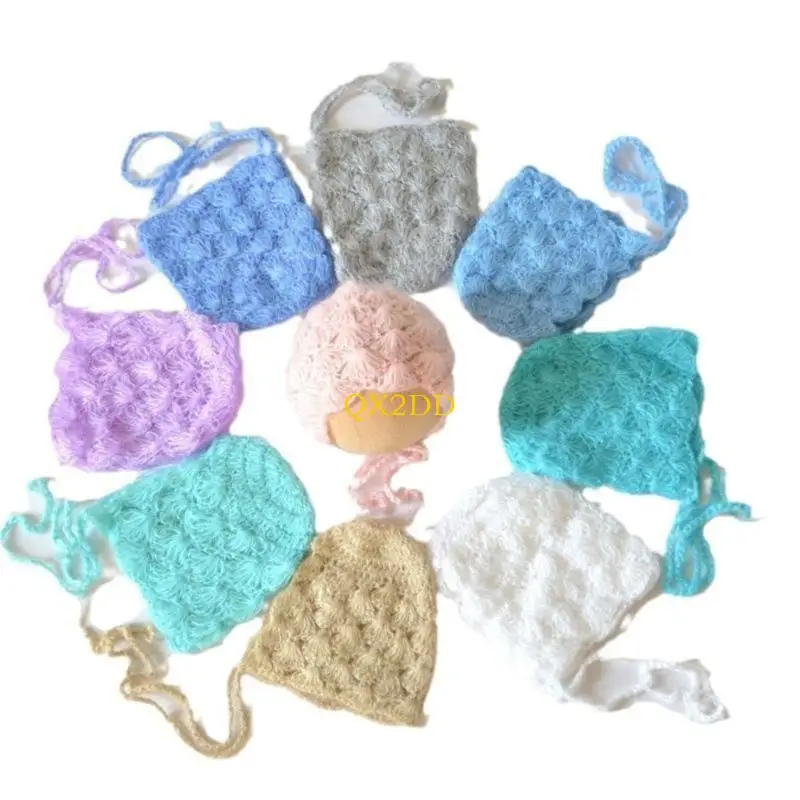 Gorro mohair tejido a mano para bebé acogedor y elástico - imagen 3