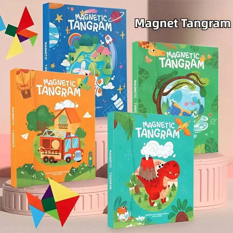Rompecabezas Tangram magnético 3D educativo Montessori para niños - imagen 2