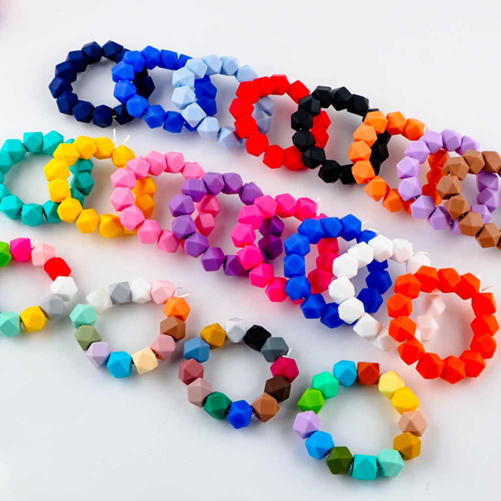 Cuentas hexagonales de silicona 14mm para pulseras DIY – Kovict - imagen 5