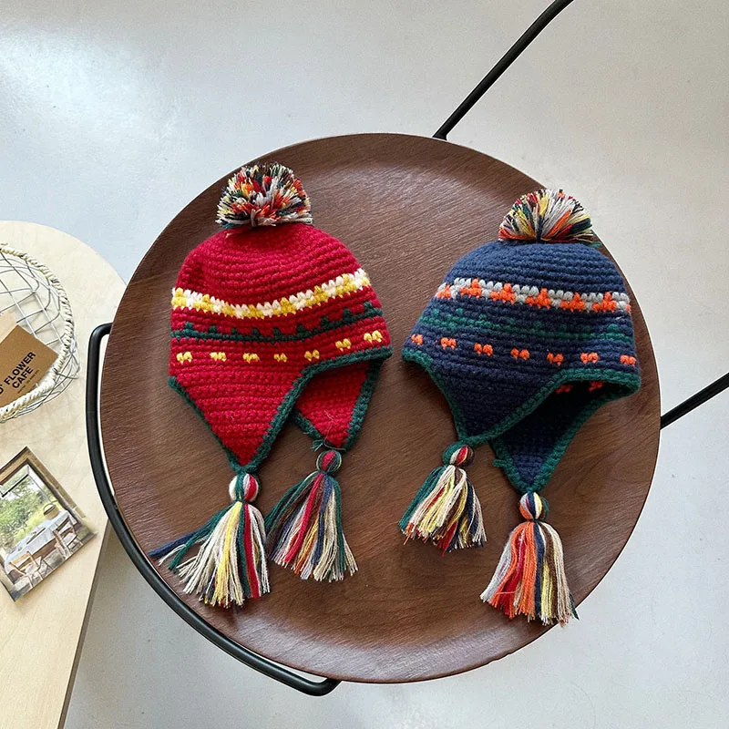 Gorro de punto retro en varios colores para niño