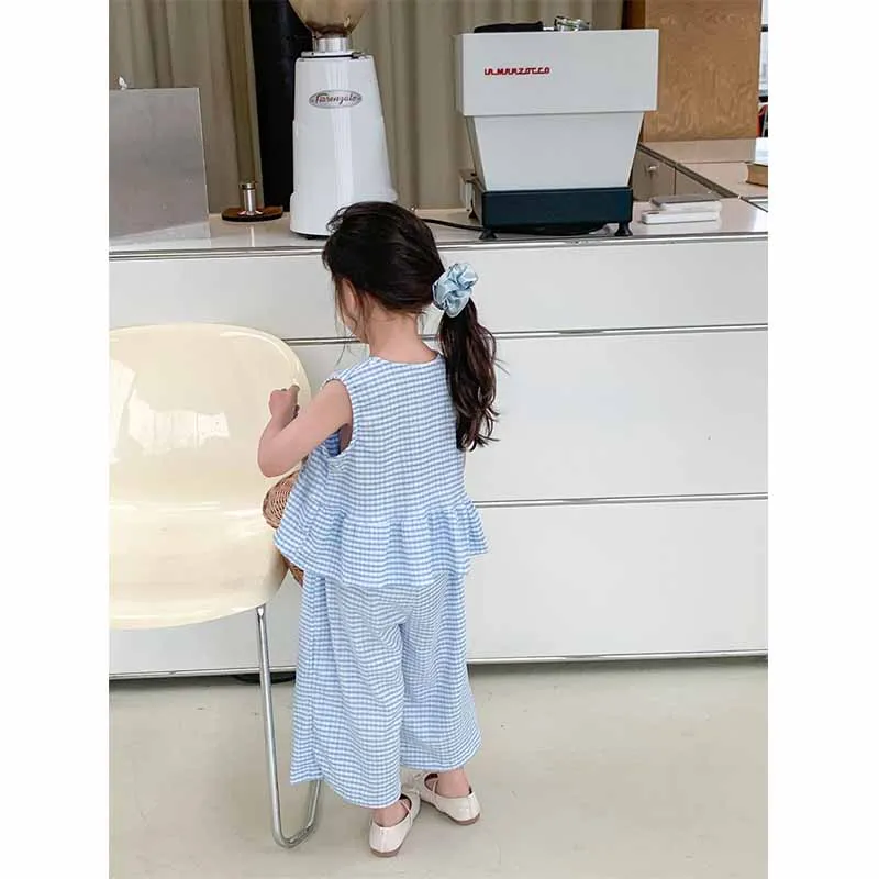 Conjunto de verano para niño: top con volantes y pantalón