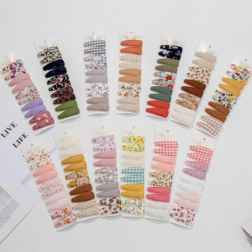Conjunto de clips para pelo 6 cm con flores estampadas infantiles - imagen 4
