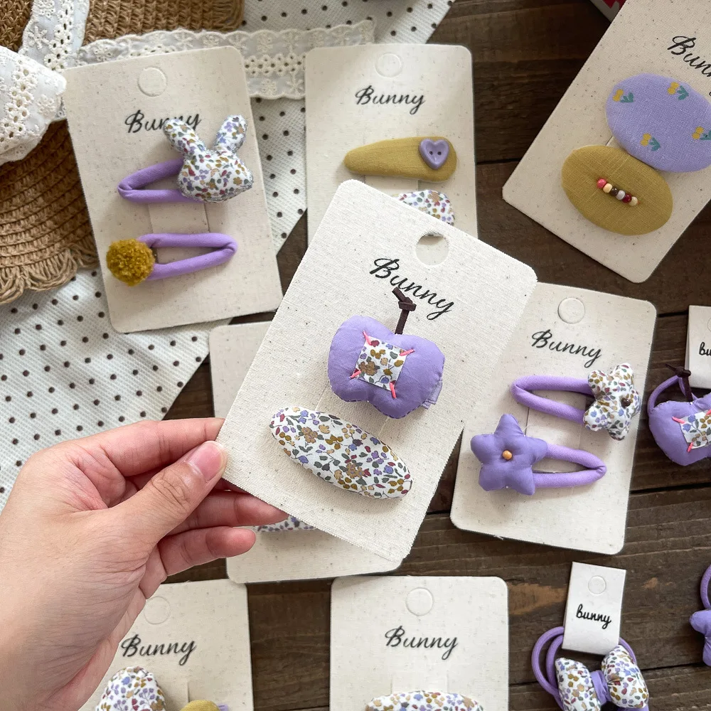Clips de pelo con lazo floral púrpura - Accesorios infantiles - imagen 3