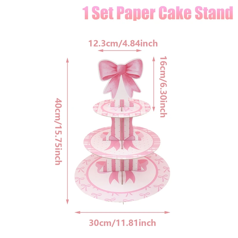 Soporte para pastel en contexto de fiesta temática rosa