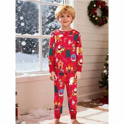 Pijama infantil de Navidad con top y pantalón de manga larga
