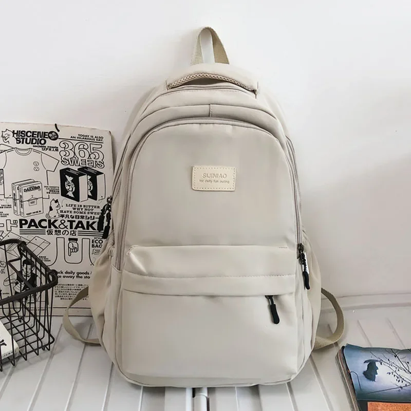 Mochila escolar color liso versátil para niñas de secundaria - imagen 2