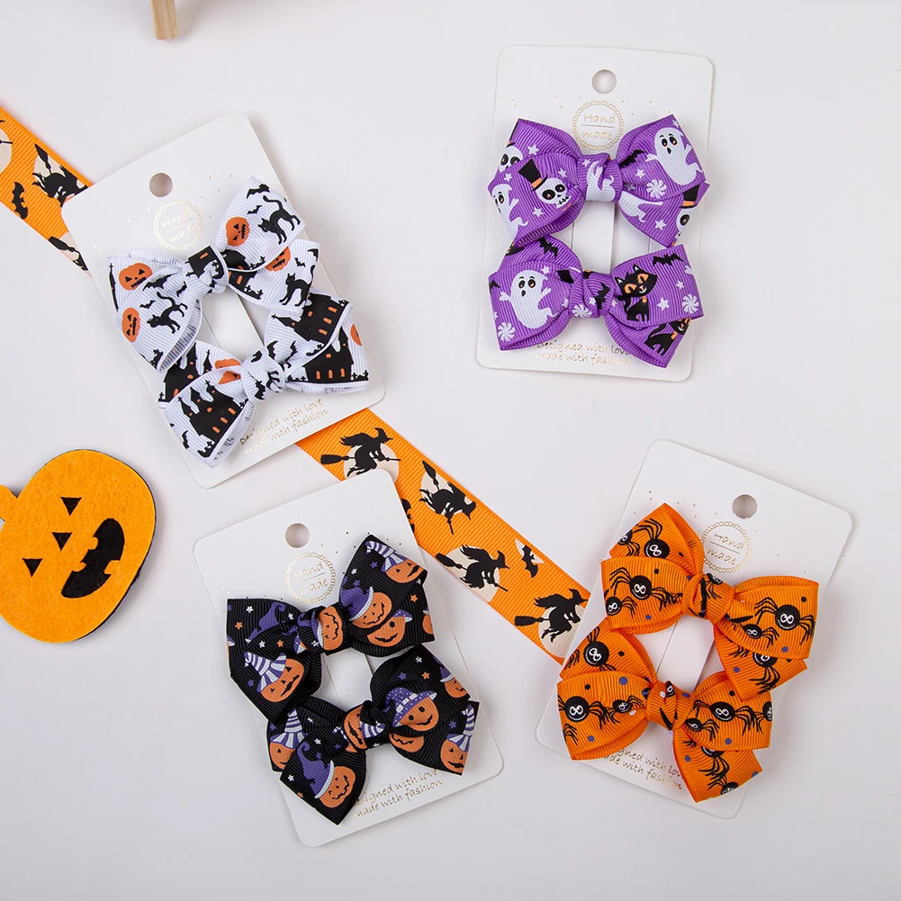 Pinzas de pelo calabaza Halloween para niñas