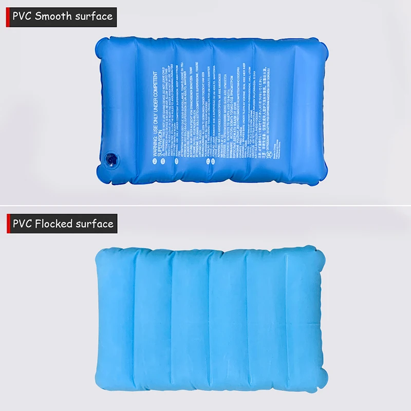 Almohada de viaje inflable de cuello flocada portátil para camping - imagen 4