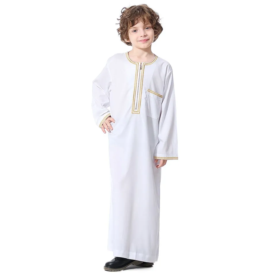 Thobe árabe tradicional para niño – Algodón ligero de verano - imagen 2