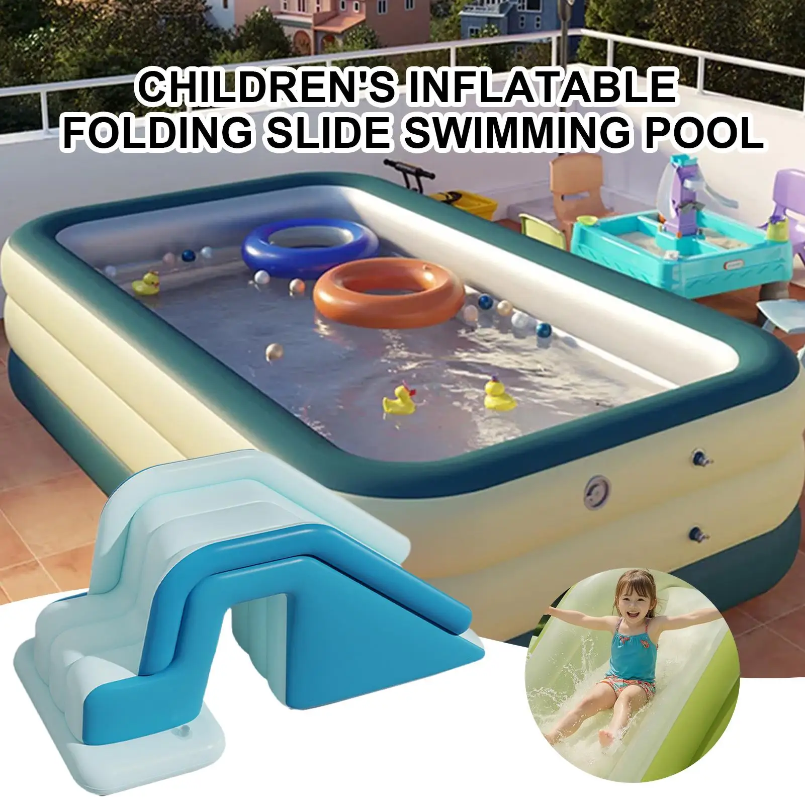 Detalle de acabado y estructura del tobogán inflable