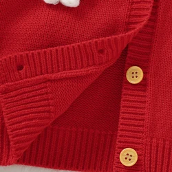 Jersey bebé de punto con botones y flores para niña