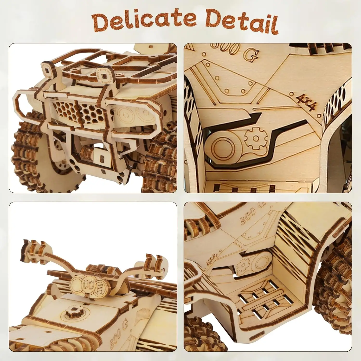 Rompecabezas 3D de madera para armar: modelo decorativo hogar - imagen 3