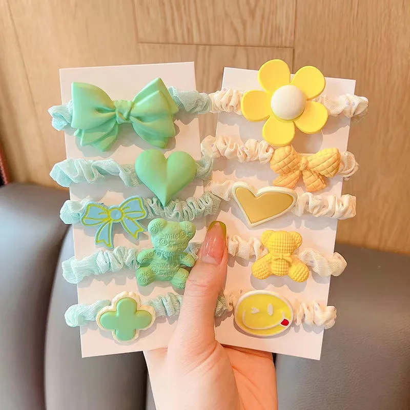 Gomas para el pelo infantiles sin dañar, estilo dulce para niñas - imagen 3
