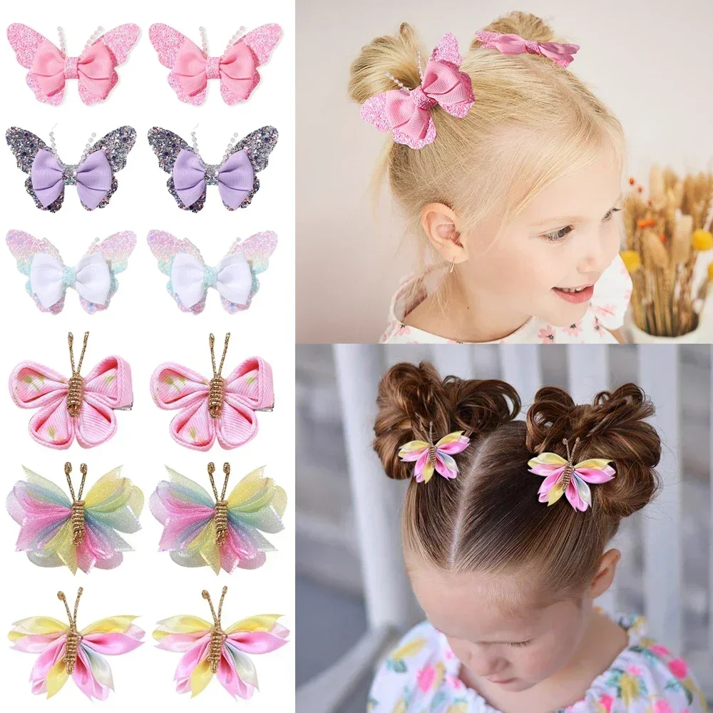 Horquillas para niña con lazo y flequillo de lentejuelas tejidas - imagen 5