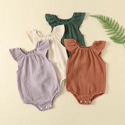 Mameluco de muselina para bebé – mono verano en algodón