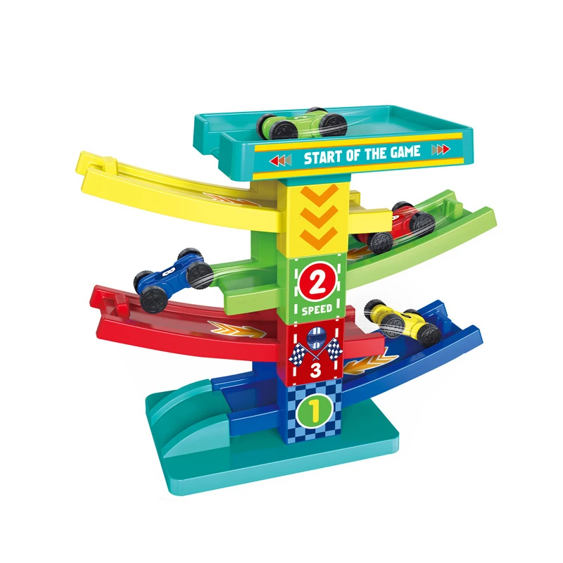 Coches de colores aleatorios para la pista